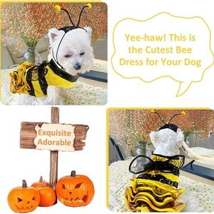 Dog Bee Costume Halloween Costumes for Dogs, Halloween size L nwot